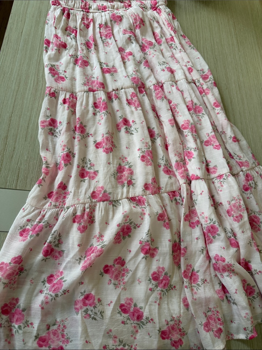 Trixxi Pink Floral Tiered Maxi Dress - Picture 3 of 4